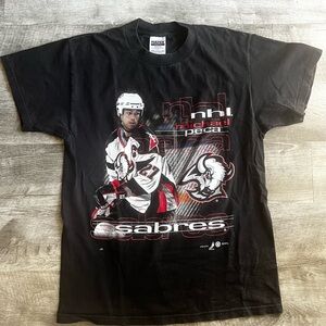 🔥 Vintage 90s Buffalo Sabres Michael Peca NHL Hockey Tee Size M